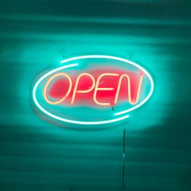 Neon LED Sign – Open Red Blue