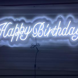 Neon LED Sign – Happy Birthday White